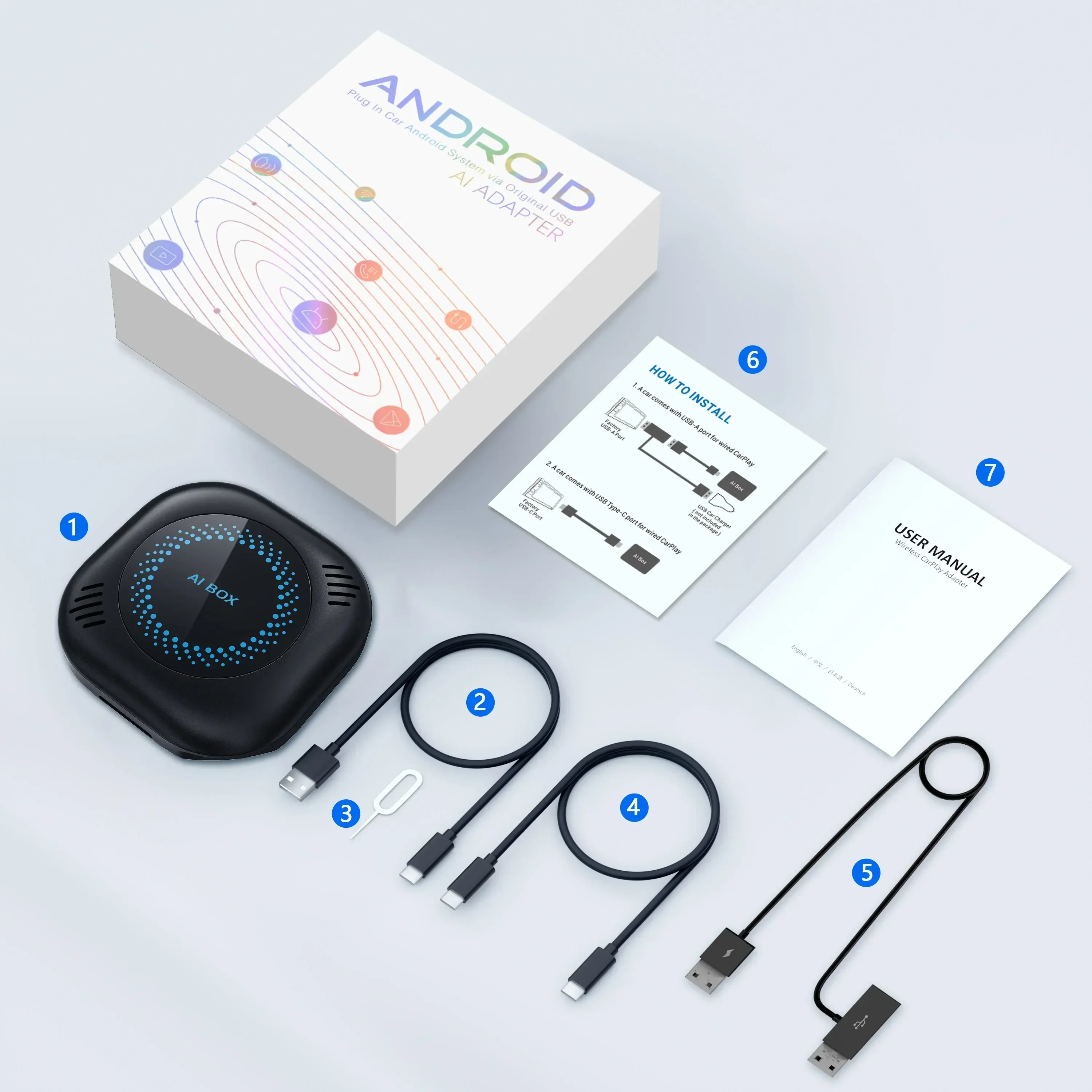 Meihua Smart Android 12 Carplay AI Box Wireless Adapter CarPlay Android Auto Portable Box Carplay Usb Dongle