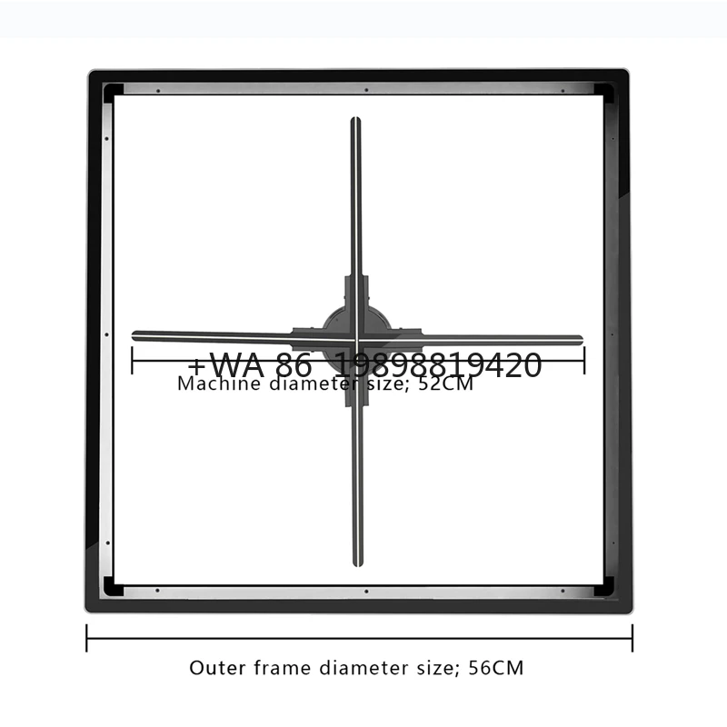 

2024 Hot Sale Splicing Four Blades 56cm Holographic Fan High Resolution 3D Hologram LED Screen Display With Covers