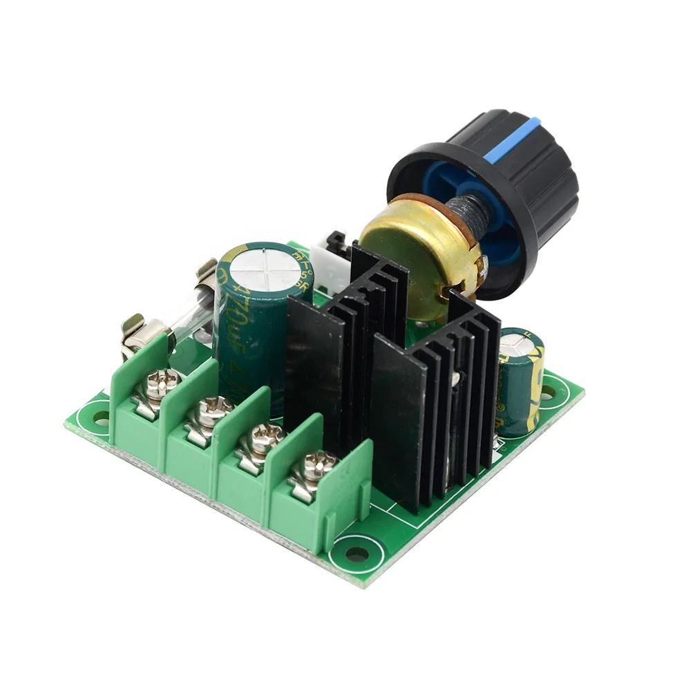 10A DC12V-40V Auto PWM DC Motor Speed Controller Regulator Governor with Knob Switch Volt Regulator Dimmer 400W Board Module