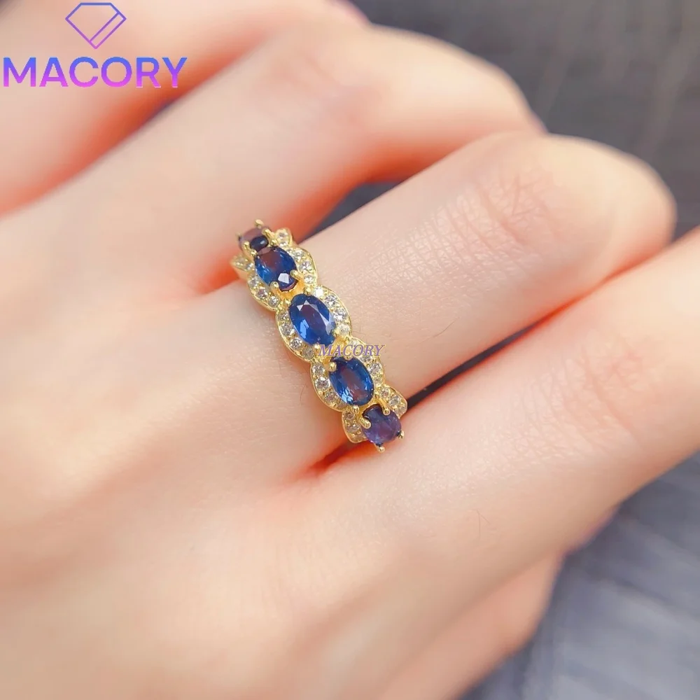 S925 sterling silver sapphire ring classic vintage design simple and stylish great for wearing to work or commuting gift choice