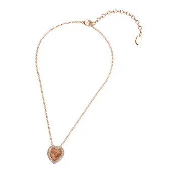 Náhrdelník Daisini s přívěskem ve tvaru srdce a svatozář zdobený krystaly Swarovski, geometrický choker, kvalitní mosazné šperky pro ženy, dárky 12 nejlepší prodej krajka Swarovski - №9