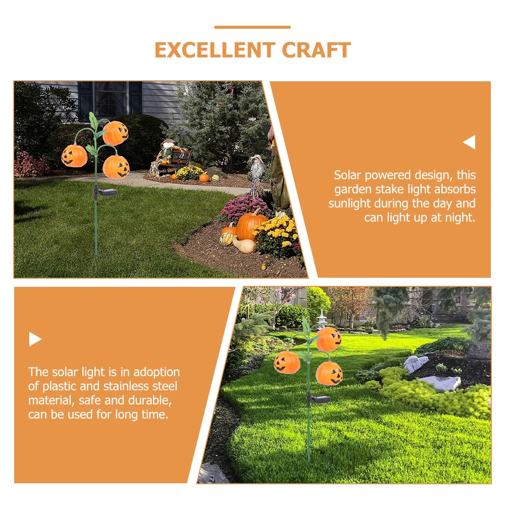 

Solar Pumpkin Lantern Stake Lights Artificial LED Stakes Stainless Steel Outdoor Office Pumpkins