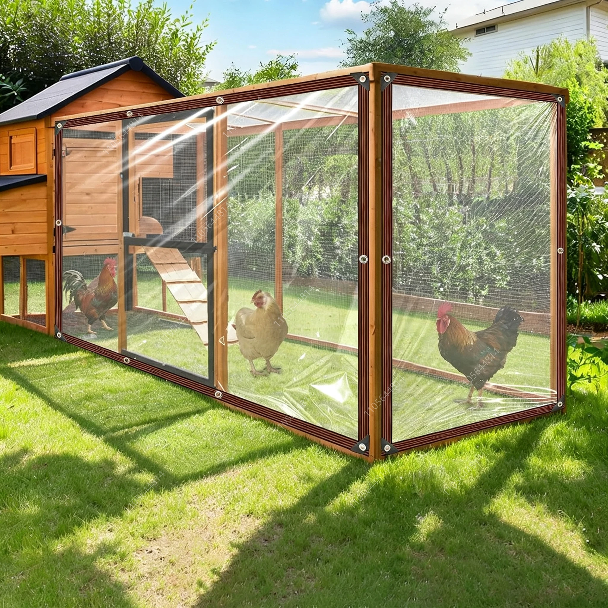 Transparente Pavillon-Seitenwand aus Planenmaterial mit Ösen, wasserdichter Regen- und Schneeschutz für Terrasse, Garten, Pergola, Abdeckvorhang – Detail 4