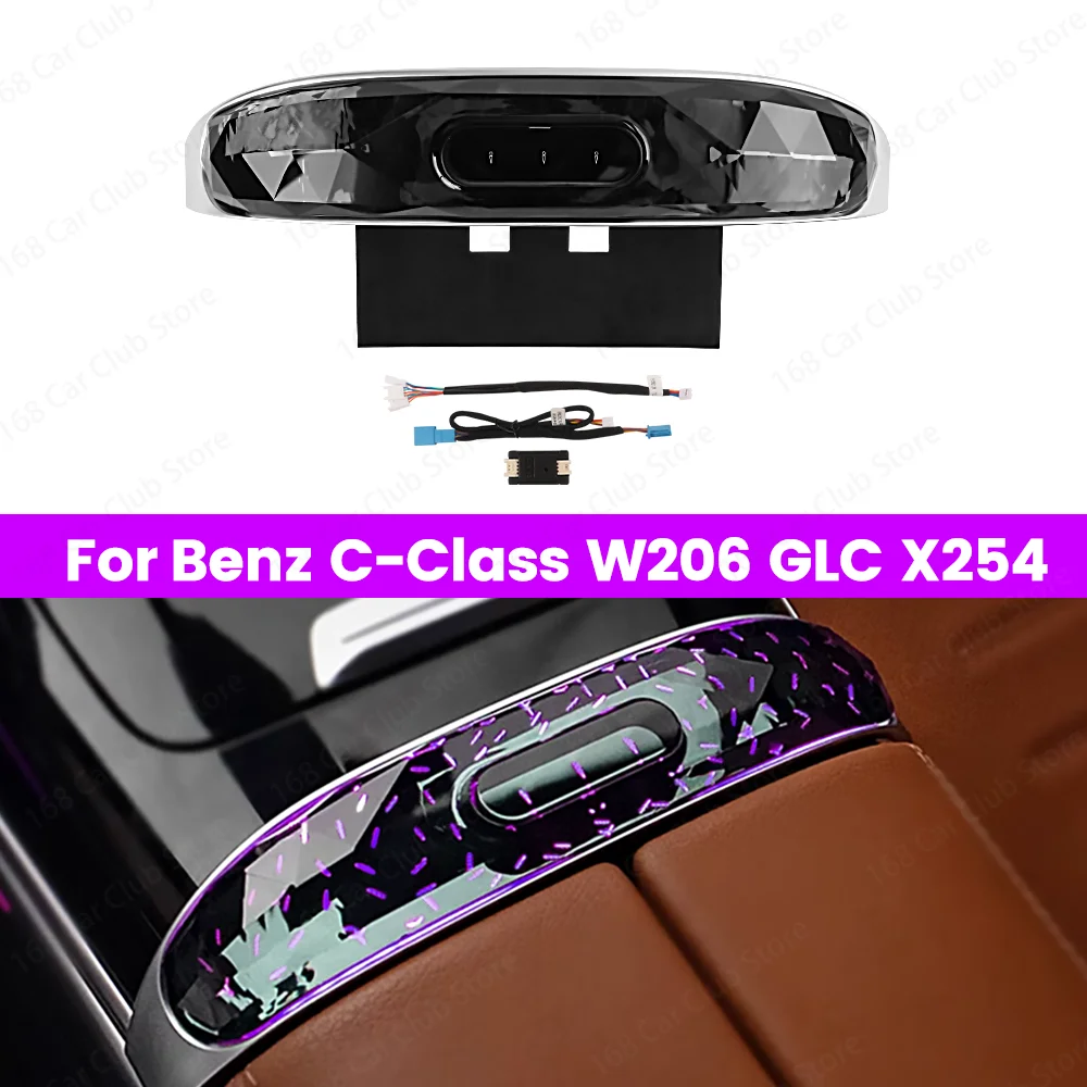 

LED Center Console Crystal Saddle Light 64 Colours Car For Mercedes Benz GLC X254 C Class W206 Car Interior Ambient Lights Refit