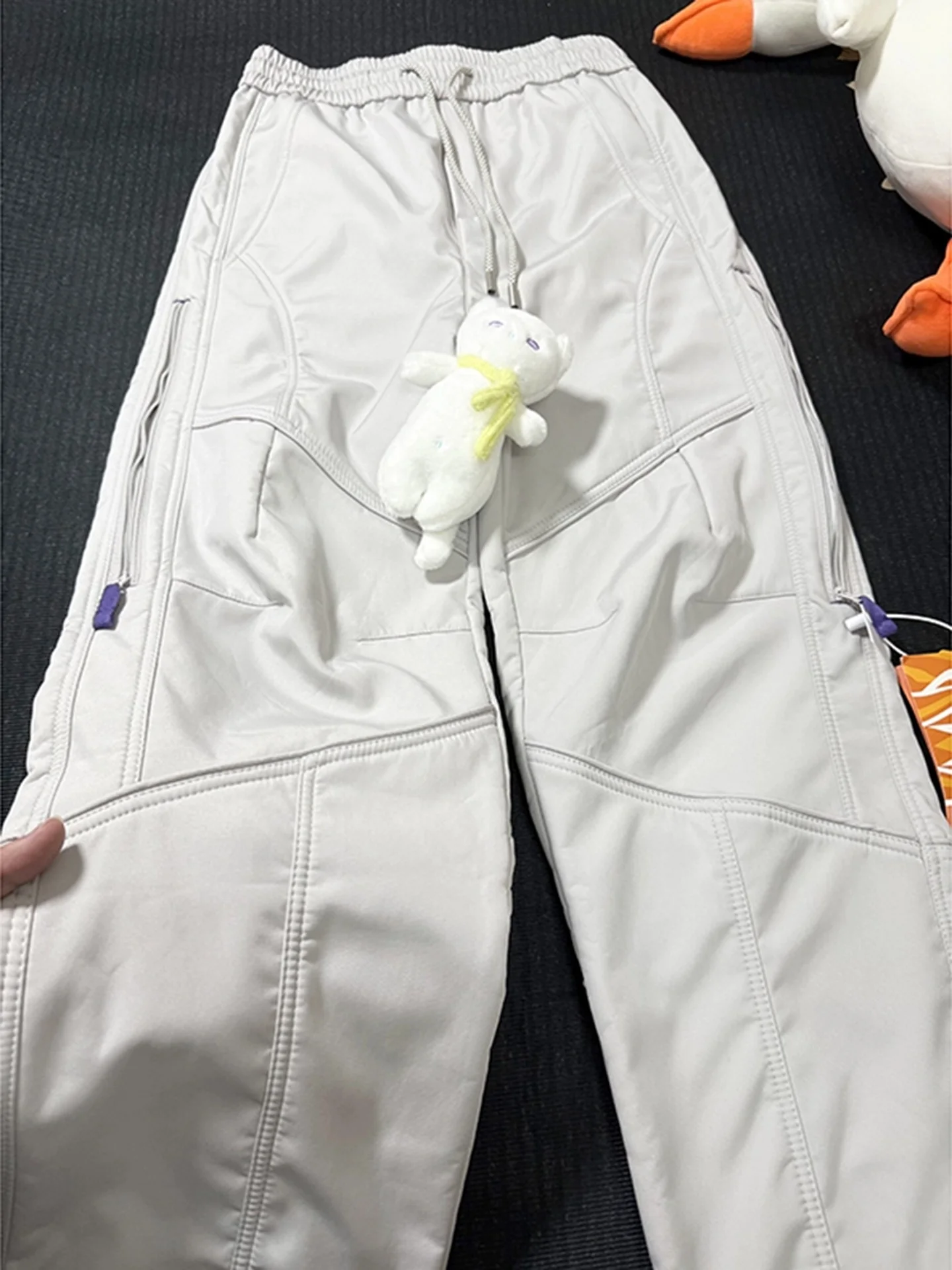 

Men's And Women's Fce Lined Ski Pants Winter Outdoor Climbing Soft ell Trousers Tee-Proof Casual Pants Straight Leg Wo...