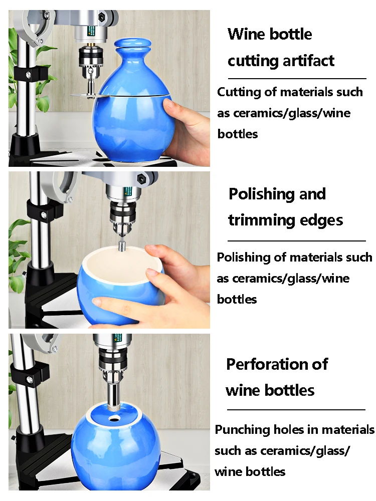 Wine Bottle Cutting Machine Multifunctional Desktop Electric Household Ceramic Flowerpot Hollow Artifact Glass Punching