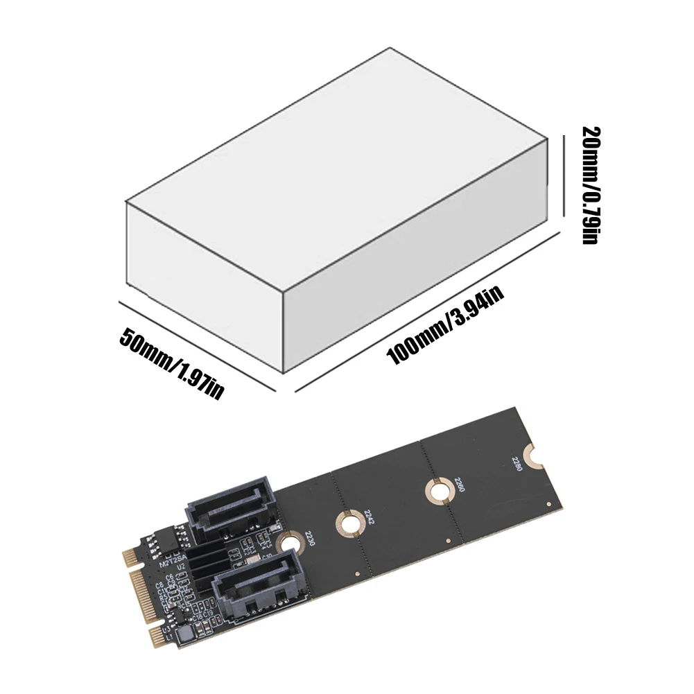 NGFF M2 NVME para adaptador SATA3.0, Chip JMB582, Dual SATA 3.0 Cartão de Expansão, PCIE 3.0