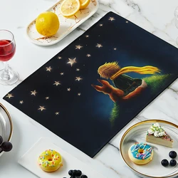 The Little Prince Cartoon Placemat For Kitchen Bar Children Glass Bowl Pad Non-slip Heat Resistant High Quality Canvas Table Mat