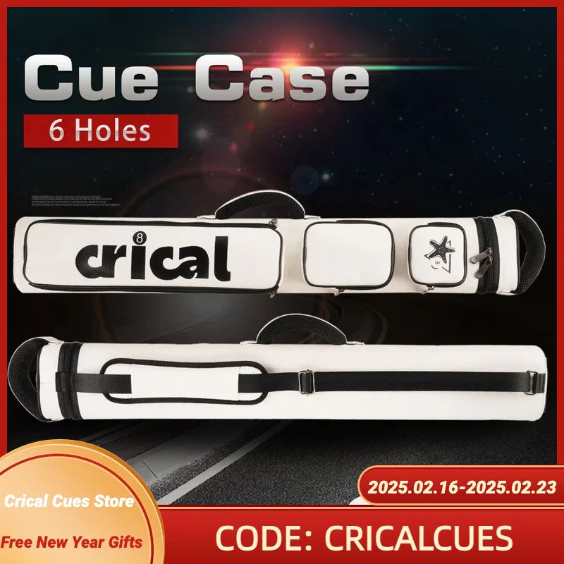 

CRICAL-Hard Cue Case Bag, Billiard Stick Carrying Case, 6 Holes, 2x4 Pool Case, 86cm Length, Oxford Cloth, Billiard Accessories