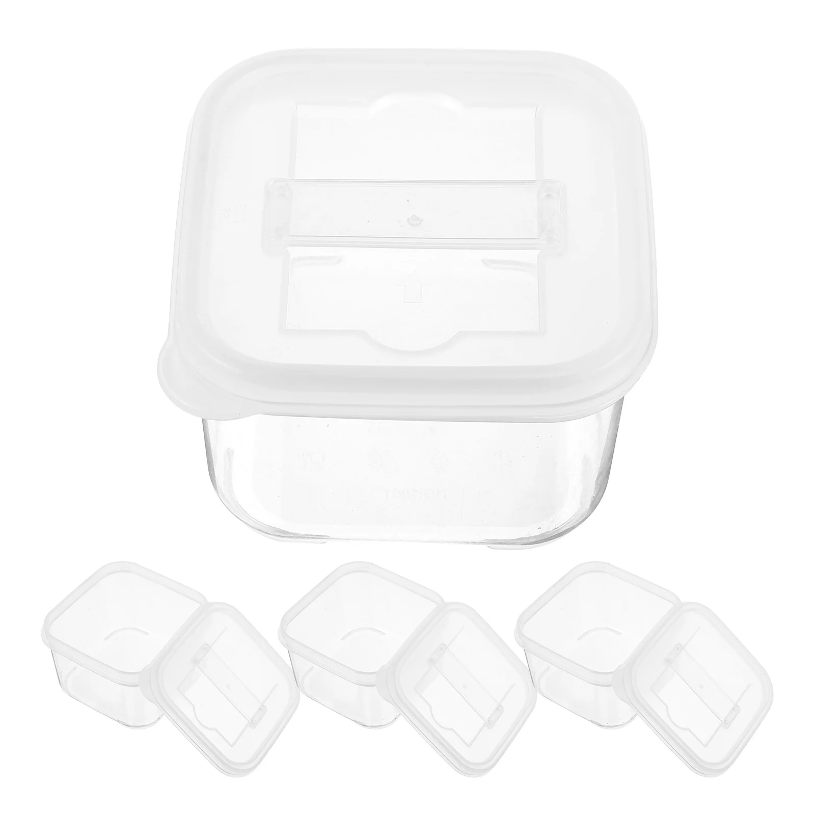 

4 Pcs Sample Box Small Containers with Lids Food Mini Fridge Plastic Empty Clear Case Kitchen