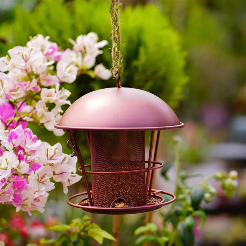 Waterproof Bird Feeders WroughtIron Bird Feeders Outdoor Backyard Garden Hanging House Shape Feeders for Wild Bird Drop Shipping