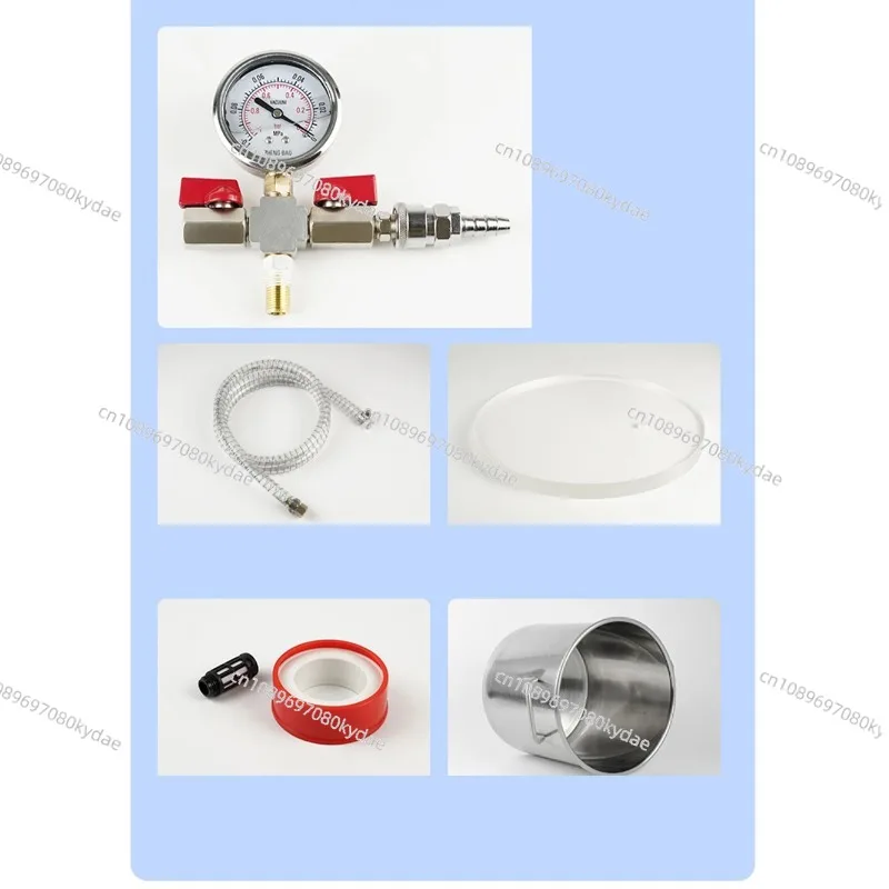 Industrial Vacuum Degassing Barrel Stainless Steel 6L Epoxy Resin Defoaming Tank with Negative Pressure Gauge Transparent Cover