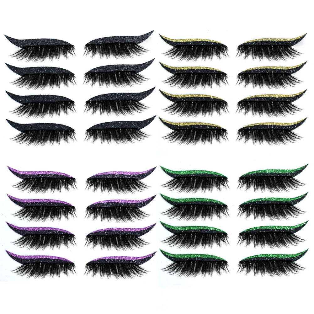 4 paia di adesivi per ciglia pigri per ombretti pigri autoadesivi adesivi per ciglia pigri riutilizzabili adesivi per ombretti istantanei per il trucco delle donne