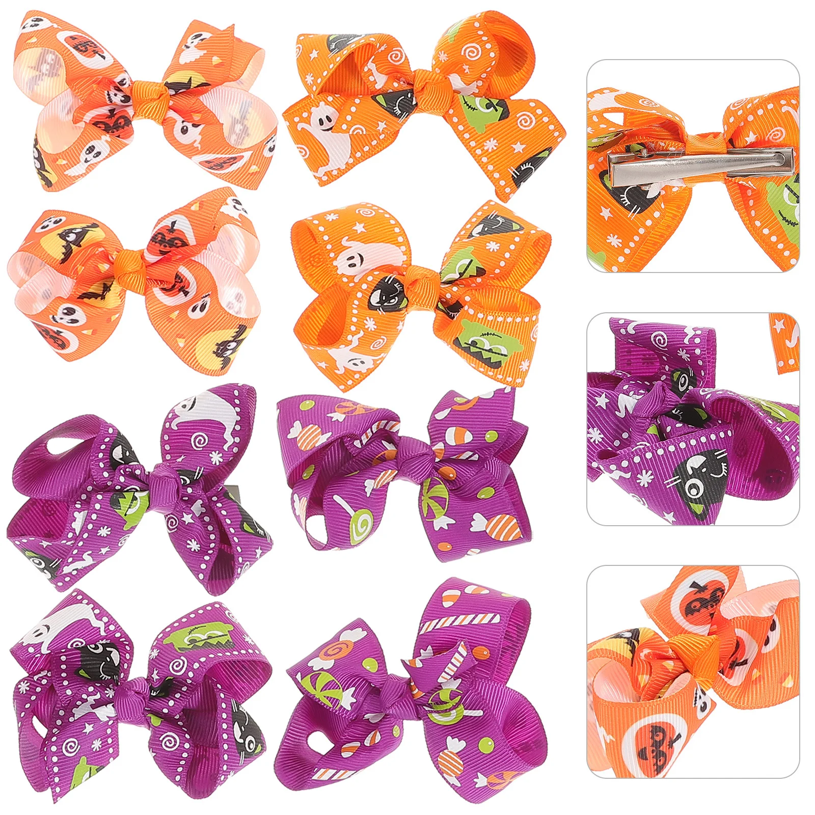

8 Pcs Bow Hairpin Halloween Barrettes Clips Bows Goth for Filler Fall