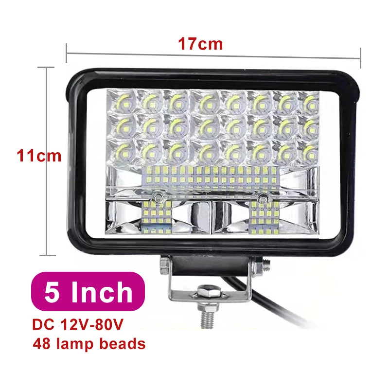 Imagem -04 - Diodo Emissor de Luz Automotivo Grande Campo de Visão Luz Forte 12v 24v Branco Amarelo Luz Escavadeira Colheitadeira Veículo Elétrico Spotlight