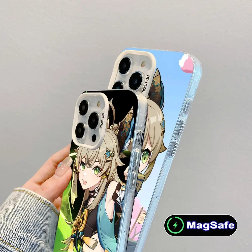 

Game GI Kirara Mobile Phone Case for iPhone 17 16 15 14 13 12 11 X XR XS 8 7 Air Pro Max Plus White Translucent Colorful Cover