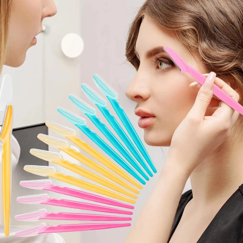 5/10/40 個眉毛トリマー顔刃シェーバーポータブル眉毛脱毛脱毛安全眉毛切断女性メイクツール