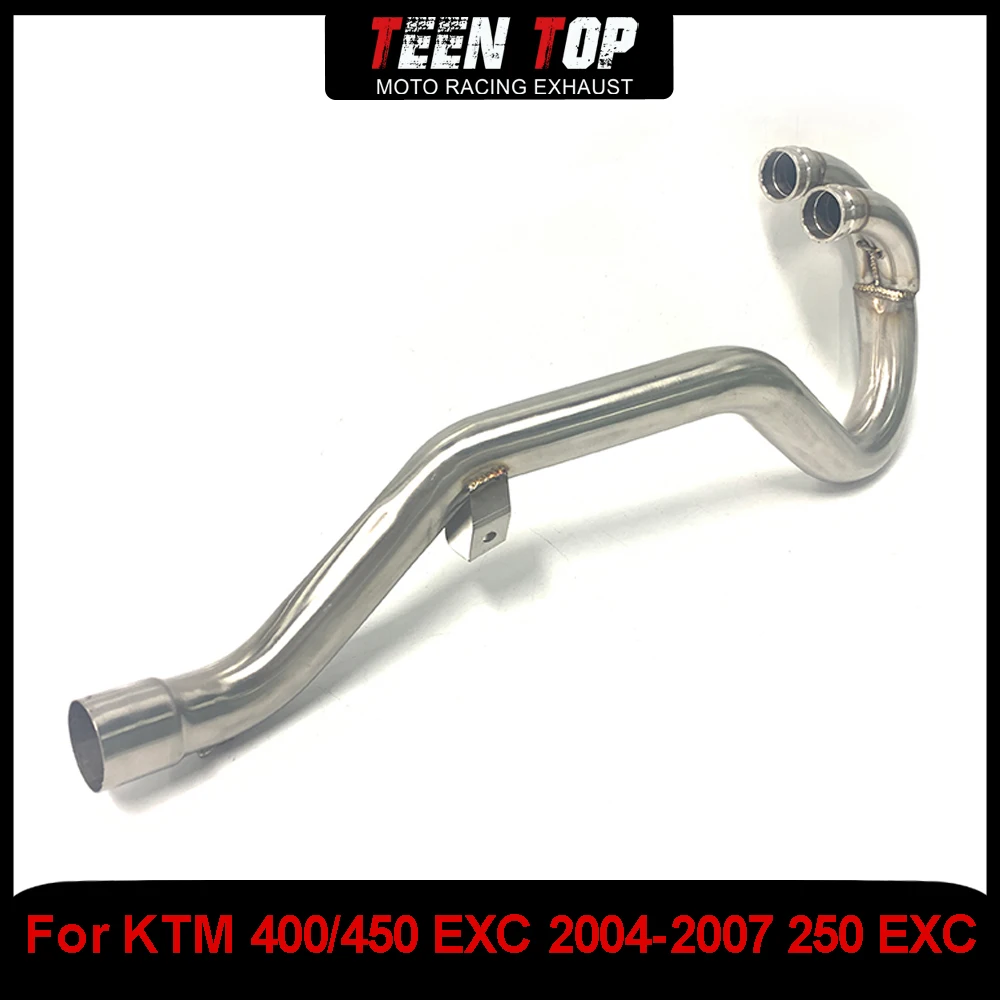 Motorcycle Exhaust Pipe For KTM 250 EXC 400 EXC 450 EXC Offroad Bike Exhaust Steel Front Connect Tube 2004 2005 2006 2007