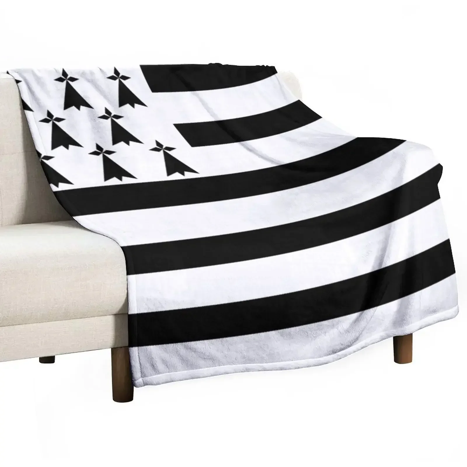 Breizh flag Throw Blanket Baby Blankets For Bed Thermals For Travel Soft Big Softest Shaggy Blankets