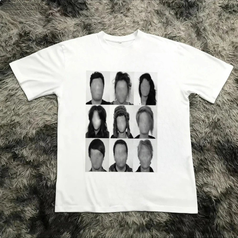 Anonymous Faceless Portrait  Graphic Abstract People Art T-shirt Minimalist Aesthetic Men Women Harajuku Casual Streetwear Tops