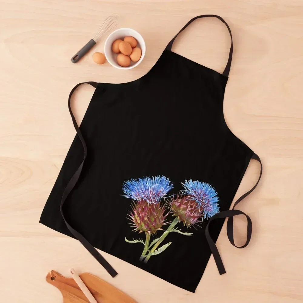 

Scottish Thistle (Black) Apron For Cooking Kitchen Things Chef Uniform Women For Girl Apron