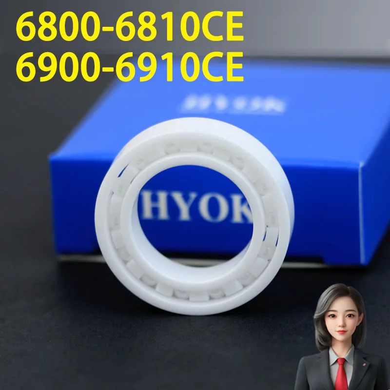 1PCS  ABEC-9 Zirconia Ceramic Bearing 6800 6801 6802 6803 6804 ...6900 6901 6902 6903....2RS Open type or Double-sided sealing