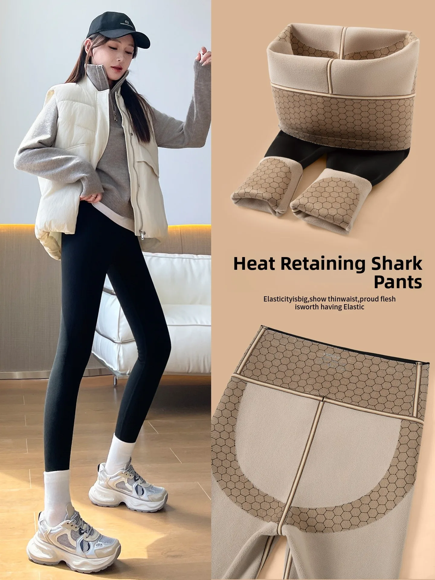 กางเกงเลกกิ้งบลาเฟซ ไลน์ด แอร์ค เบสเลเยอร์ สำหรับผู้หญิง กางเกงโยคะเนื้อผ้าทีนเนด กระชับรูปร่าง เอวสูง กางเกงขายาวลำลอง