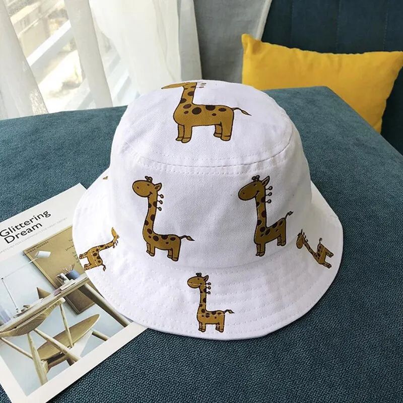 Cartoon Giraffe Baby Bucket Cap Outdoor Beach Children Sun Hat Kids Panama Cap Baby Boys Girls Ca