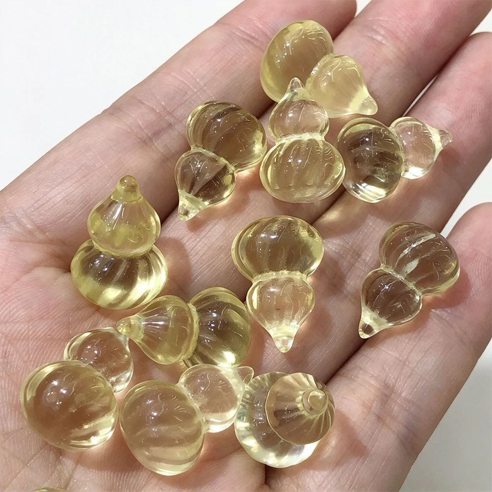 Natural Stones Crystals Citrine Small Calabash Gourd Carvings Crystal Quartz Stone Gemstones Home Decor DIY Minerals Decoration