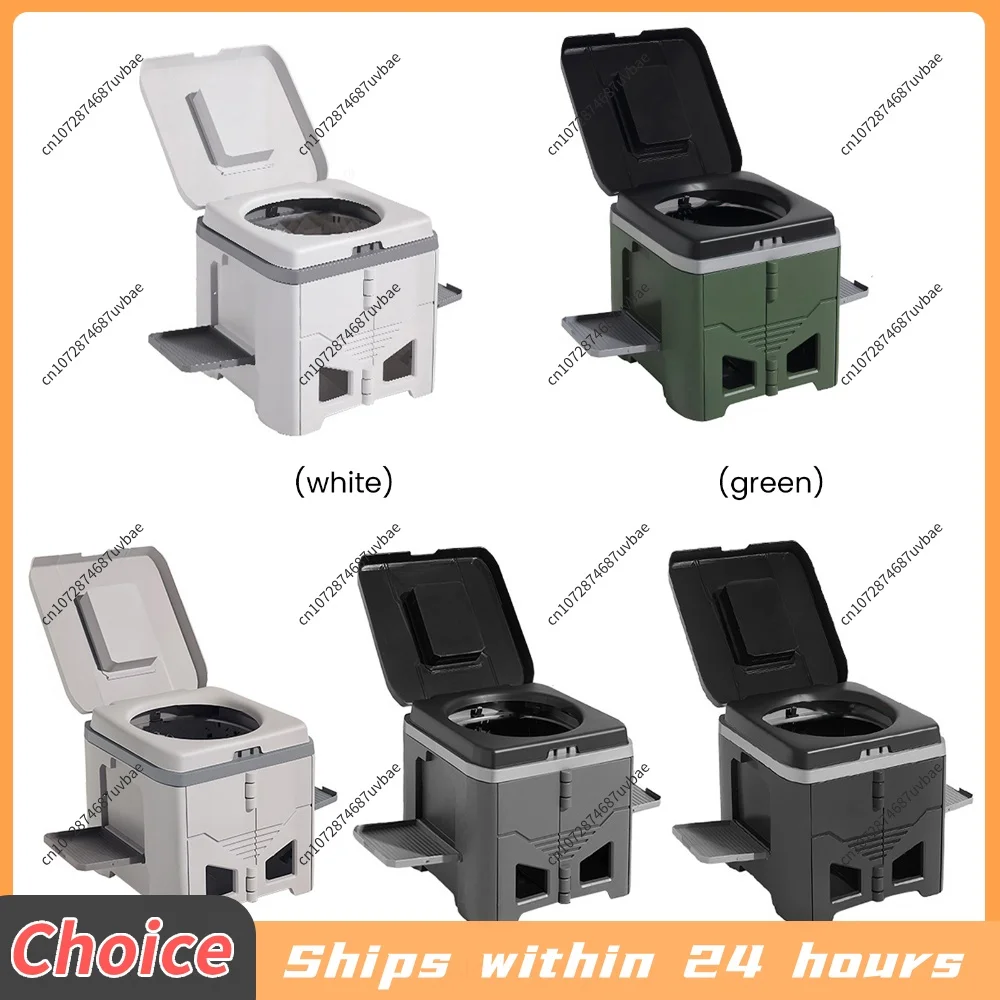 Portable Toilet with Lid Collapsible Travel Toilet Reusable 150KG Load Capacity for Hiking Beach Car Truck Boat RV Road Trips