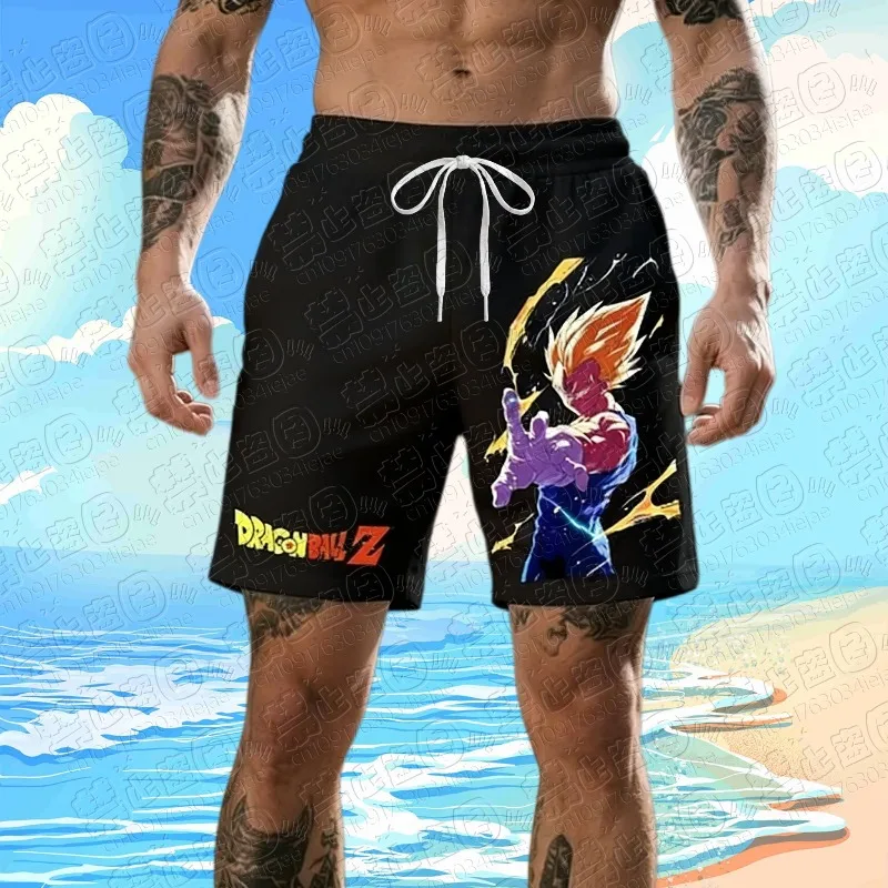 

Мужские свободные шорты для пляжа и спортзала 2026: летние, повседневные, с принтом Goku Dragon Ball Z. Отличный подарок.