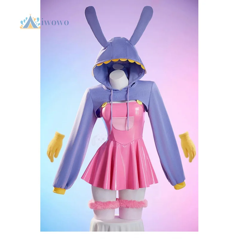 

Rabbit Circus IAX Cosplay Costume Cute Leather Dress Uniform Halloween Carnival Party Role Play Women Clothes New