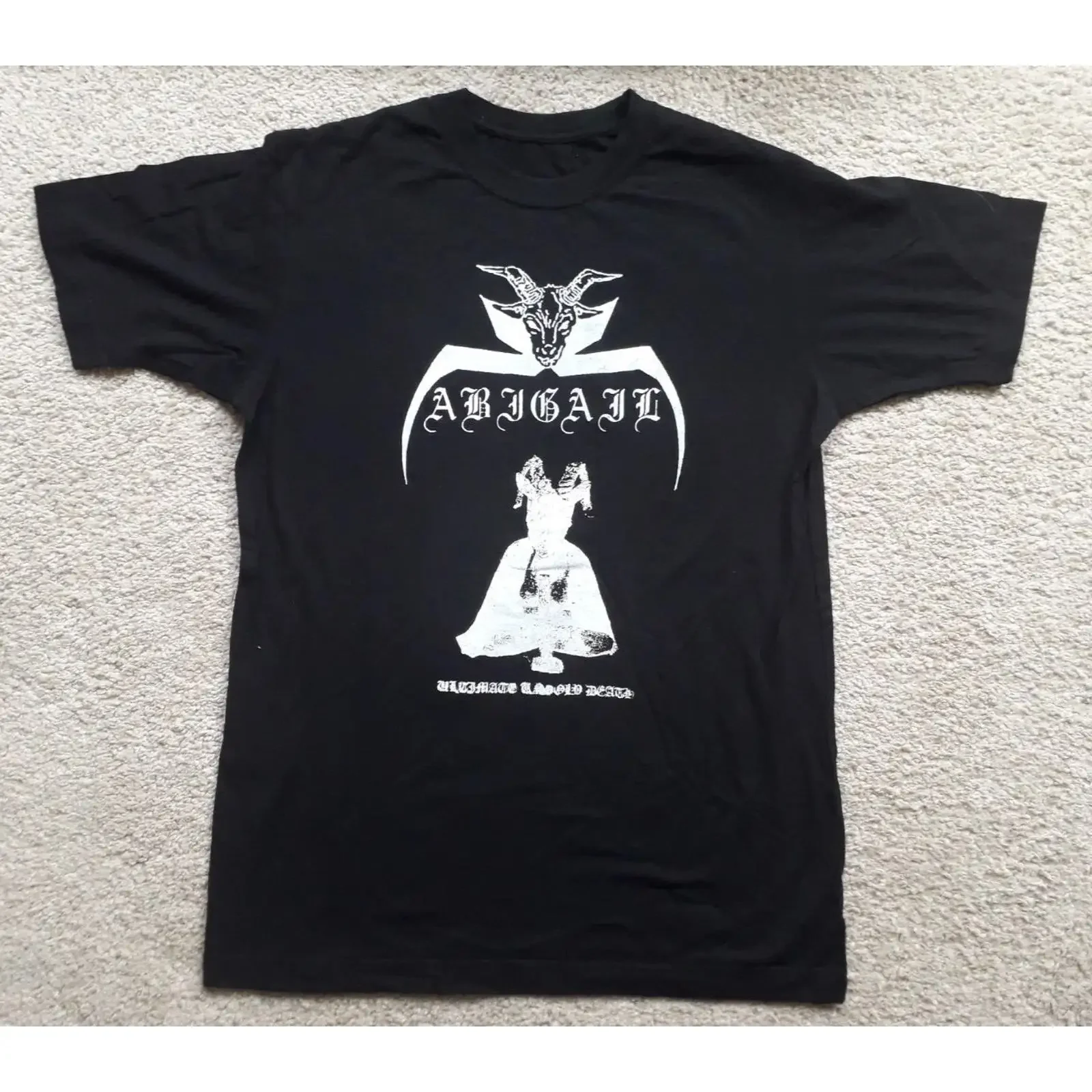 ABIGAIL Ultimate Unholy Death Vintage 2005 T Shirt SIGNED NEW Black Metal M LP vintage Washed Casual Stylish