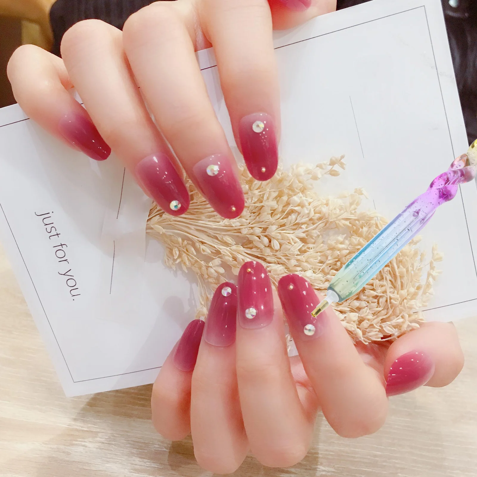 

4 Pcs Manicure Tools Professional Drilling Pen Nail Rhinestones Gems