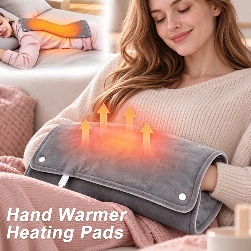 Hand Warmer USB Thermostatic Electric Heating Blanket for Warm Back and Legs Home Office Winter Soft Short Velvet Heating Pad
