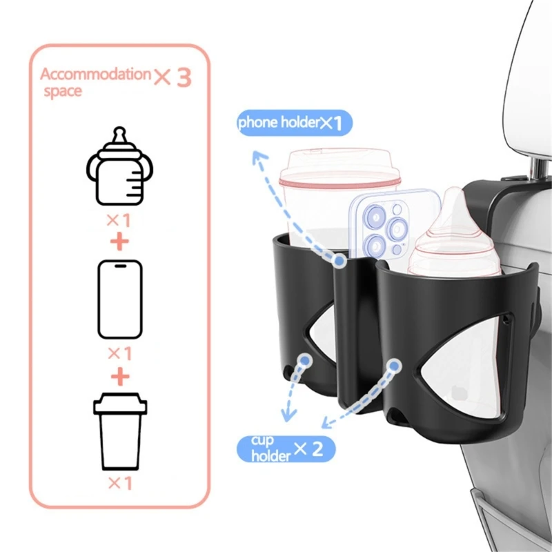 Y1UB Upgraded Backseat Organizers Cup Holder & Tray Backseat Storage Solution