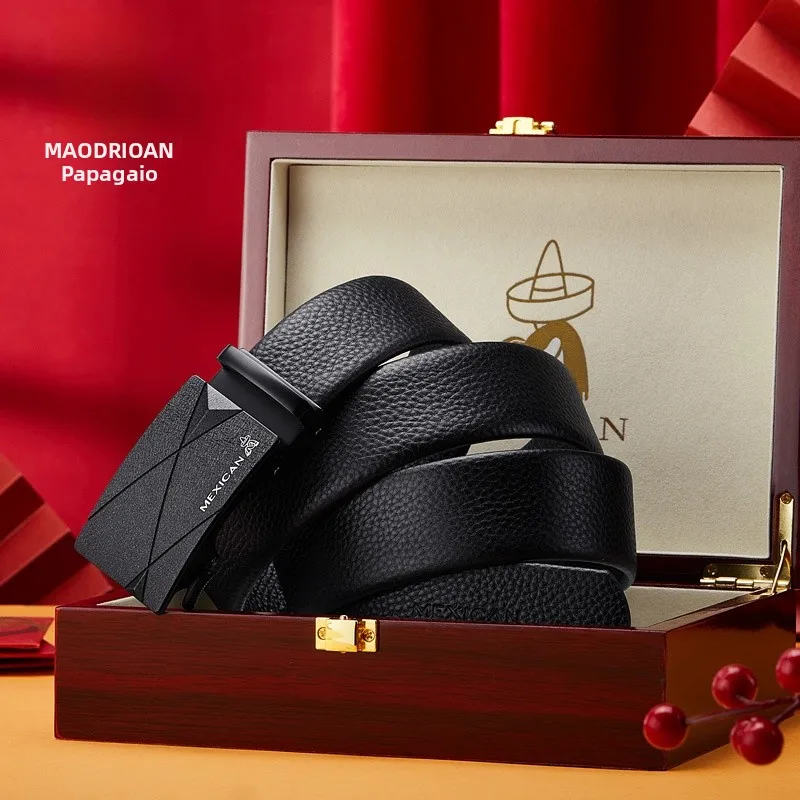 genuine-leather-belt-for-men-automatic-buckle-business-style-mid-aged-luxury-pants-belt-trendy-single-circle-alloy-buckle