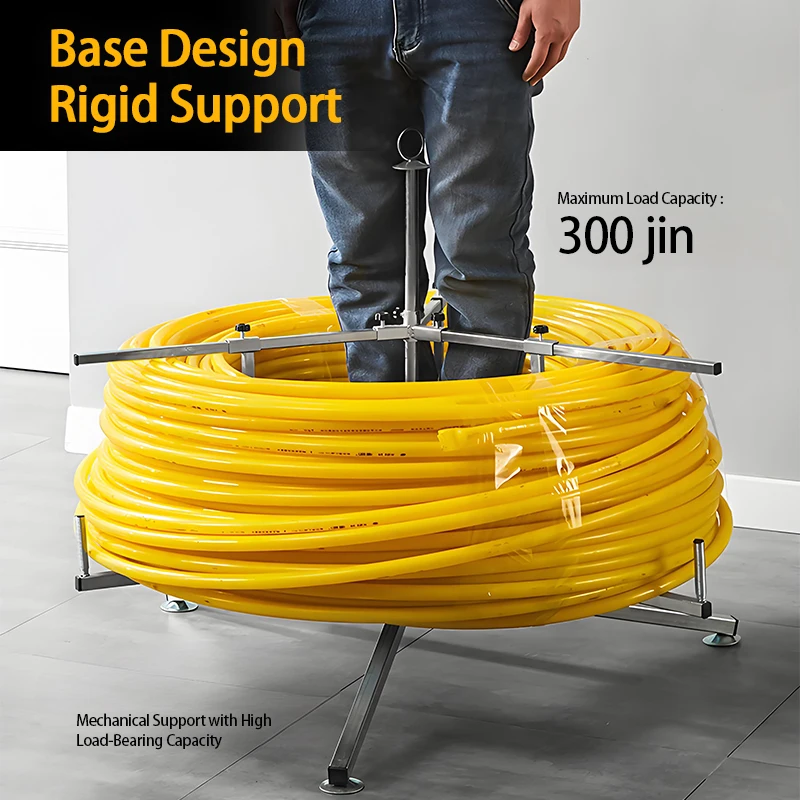 Manual Floor Heating Pipe Dispenser Radiant Floor Tube Unwinder Metal Durable PEX Pipe Dispenser Stand Pipe Coil Dispenser Rack