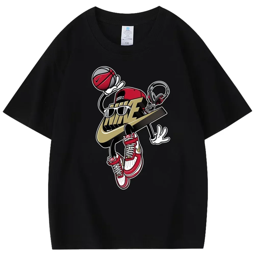 

2025 Spring and Summer New Round Solid Color Brand Short Sleeve T-shirt Light Luxury with Simple Casual Shirt Ins Tide