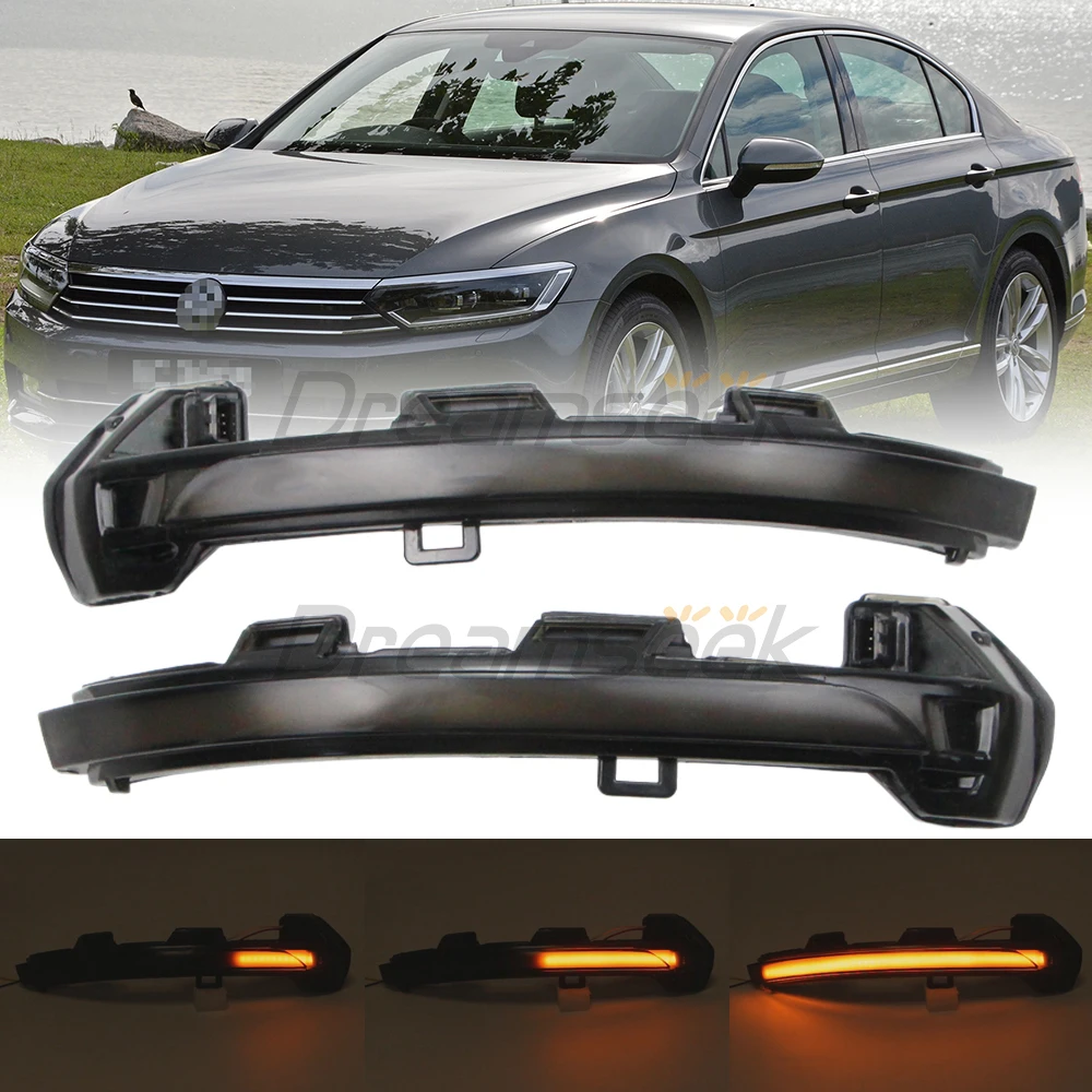 

LED Side Mirror Light For VW Volkswagen Passat B8 2015-2020, VW Arteon 2016-2020, VW Golf MK8 20-24 W/ Dynamic Turn Signal Lamp