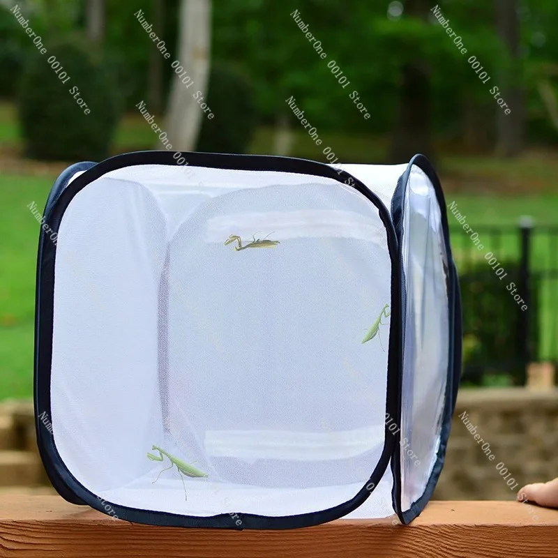 Wild Mining Foldable Net Box Stick Insect Mantis Butterfly Breeding Feeding Box Insect Dragonfly Catching Net Cage for Children