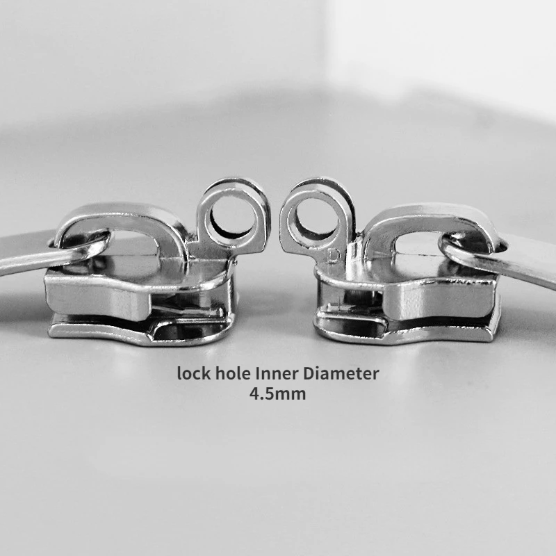 5 # 8 # 10 # Silver Zipper Sliders Pulls Lock Hole A Pair Of Left And Right Zipper Heads For Luggage Bags Travel Accessories