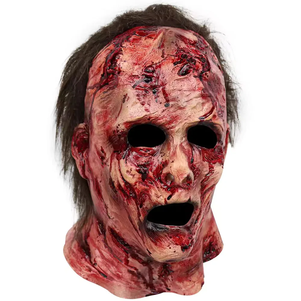 Máscara de Silicona para Fiesta de Disfraces; Payaso Sangriento de Halloween; Decoración para Casa Embrujada; Accesorio para la Cabeza