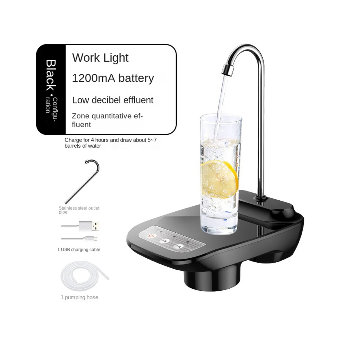 Electric Water Pump Automatic Water Bottle Dispenser Rechargeable Water Pump Dispenser with Stand Water Dispenser-ABLM