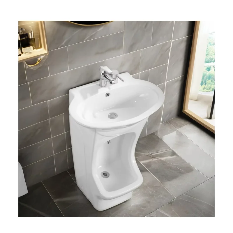 Middle Eastern Muslim Household Dual-Purpose Small Outdoor Floor-Standing Water-Saving Basin Column Hand-Washing Bathroom Sinks