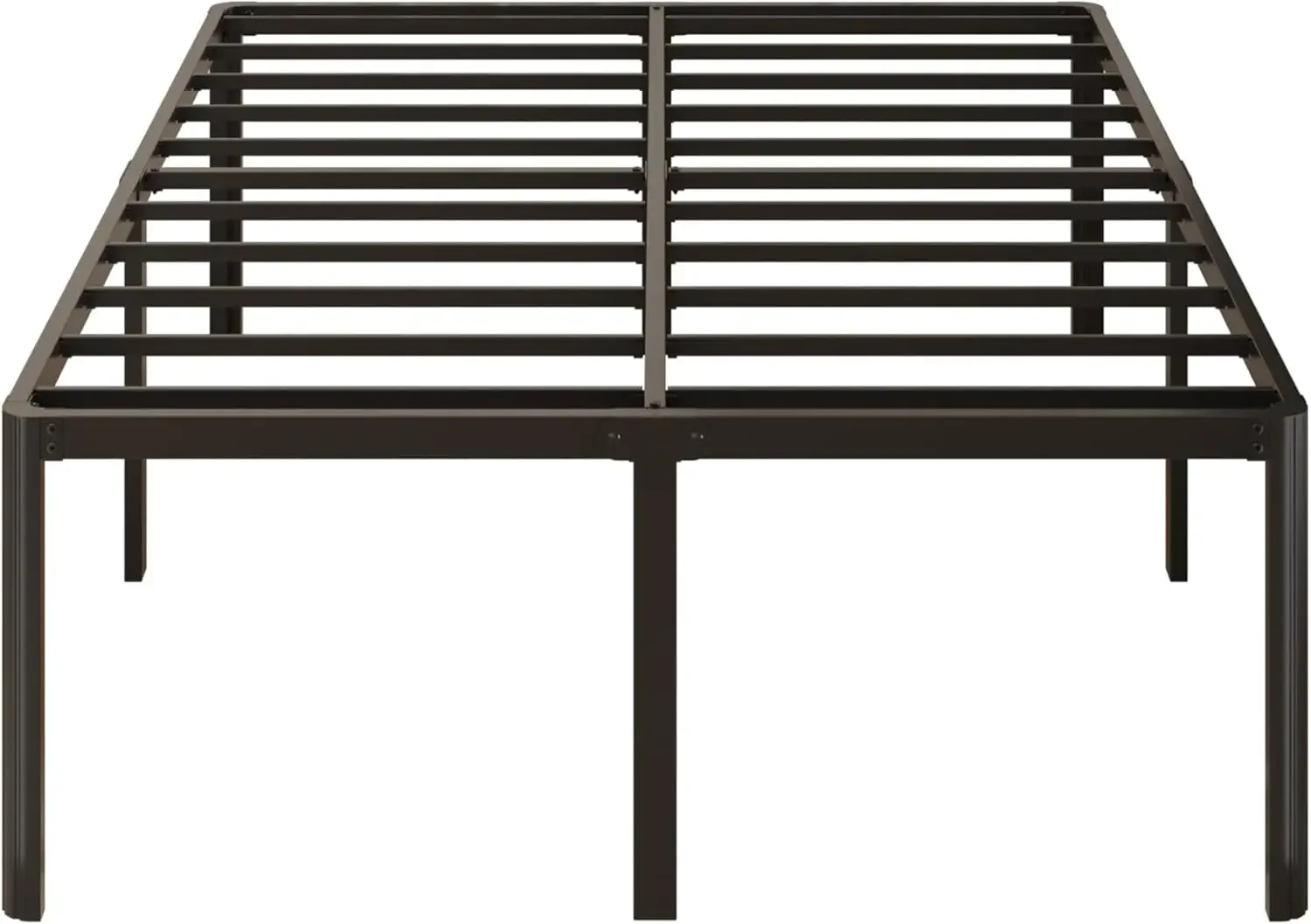 Rounded Corner Legs, Heavy Duty Full Size Metal Platform Bed Frame No Box Spring Needed, Easy Assembly, Noise Free, Black