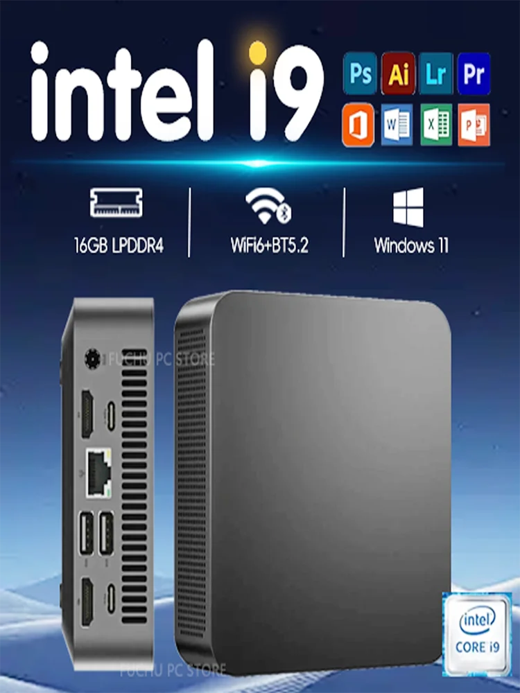 MINI Gaming-PC Windows 11 Intel Core i9 10980HK/Intel N150 MINI Host 16GB DDR4 2048GB SSD WIFI 6 BT5.2 Gaming MINI PC
