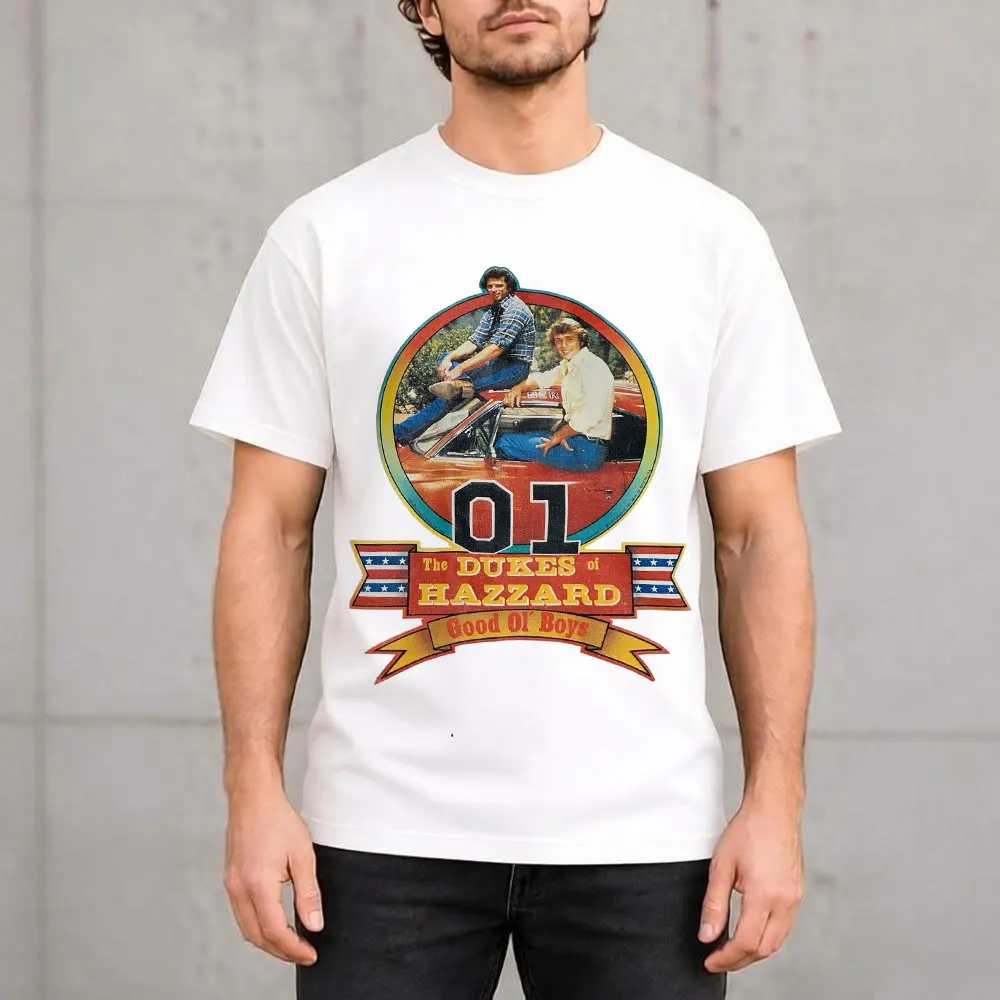 Retro Dukes of Hazzard Vintage Hazzard County Racing Graphic T-Shirt General Lee 01 Muscle Car Tee Classic 80s TV Fan Gift Tops