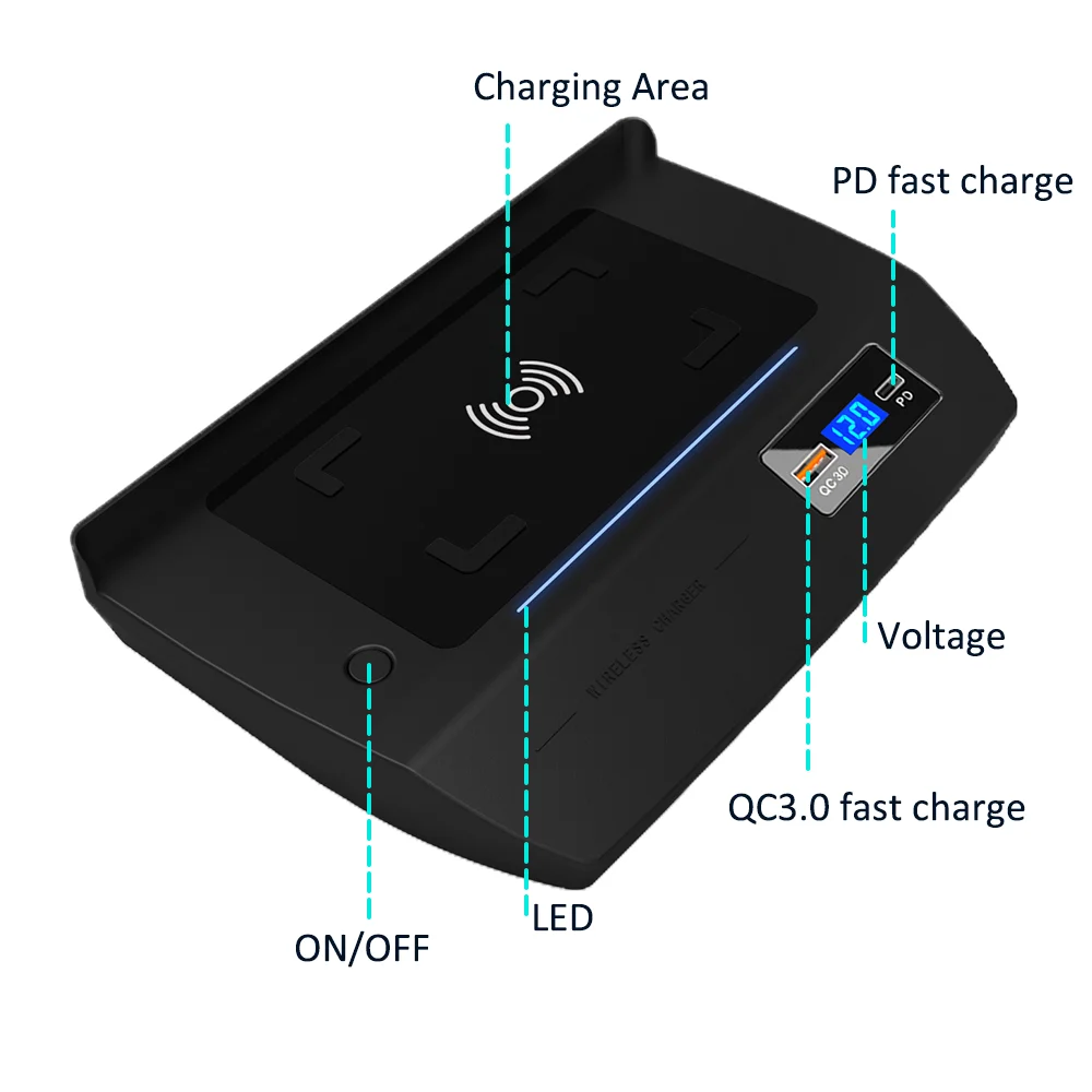 Car wireless charging For Honda Civic 2016-2021 RLHD phone charger mobile holder fast charge Accessories