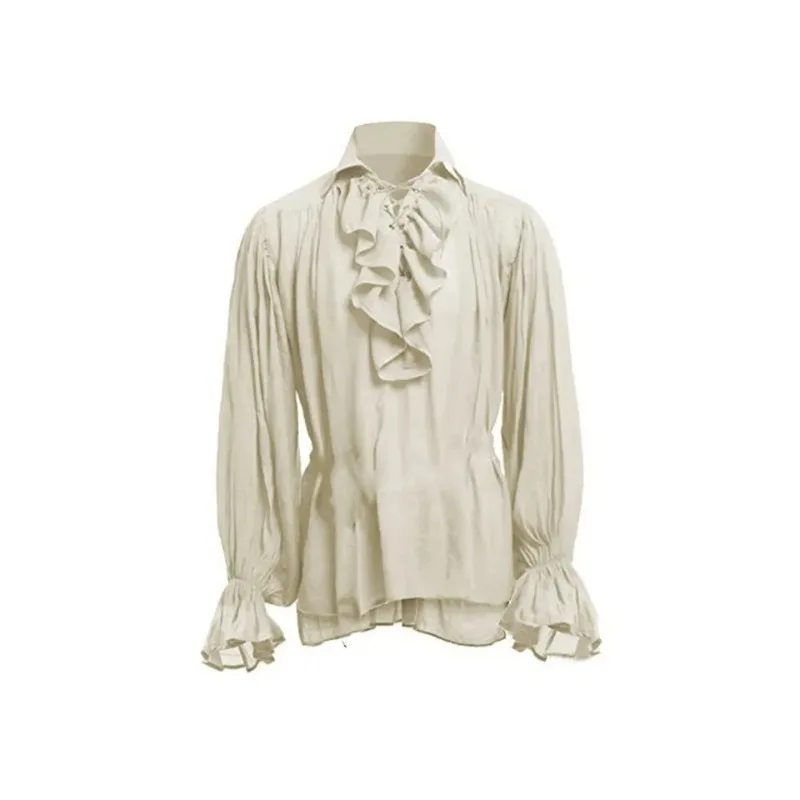 Men's Pirate Shirt Vampire Prince Poet Shirt Medieval Pirate Frilly Lace Renaissance